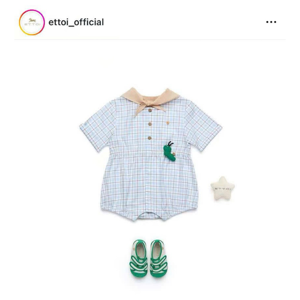 Set 3 món Ettoi : body + khăn + sâu xanh