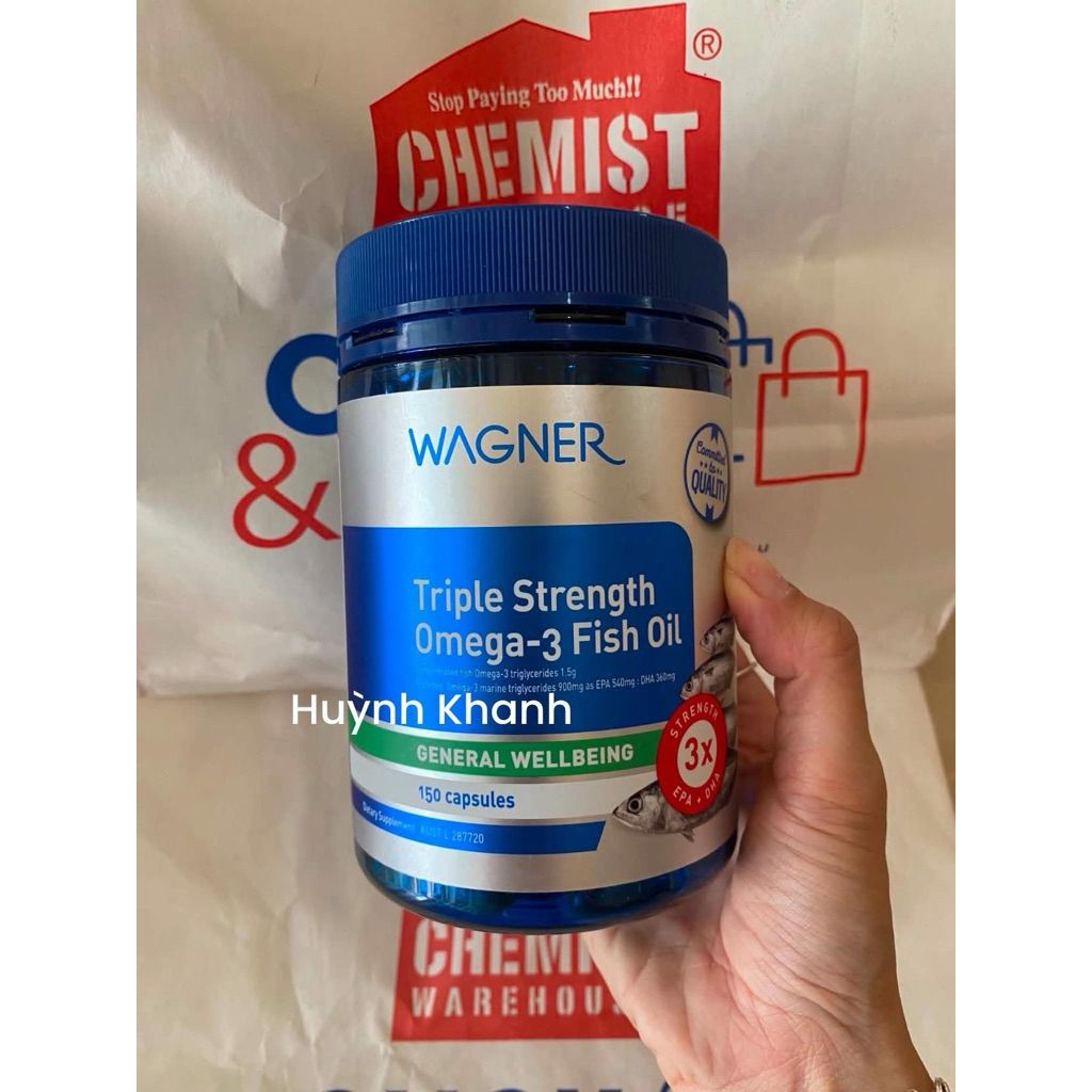(Bill Úc) Viên Dầu Cá Wagner Triple Strength Omega-3 Fish Oil 150 Viên/ Blackmores Fish oil Odourles