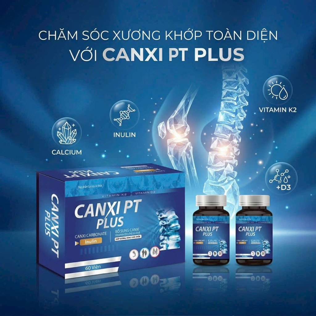 Canxi carbonate bổ sung canxi D3 sét 2 hộp-Canxi PT plus