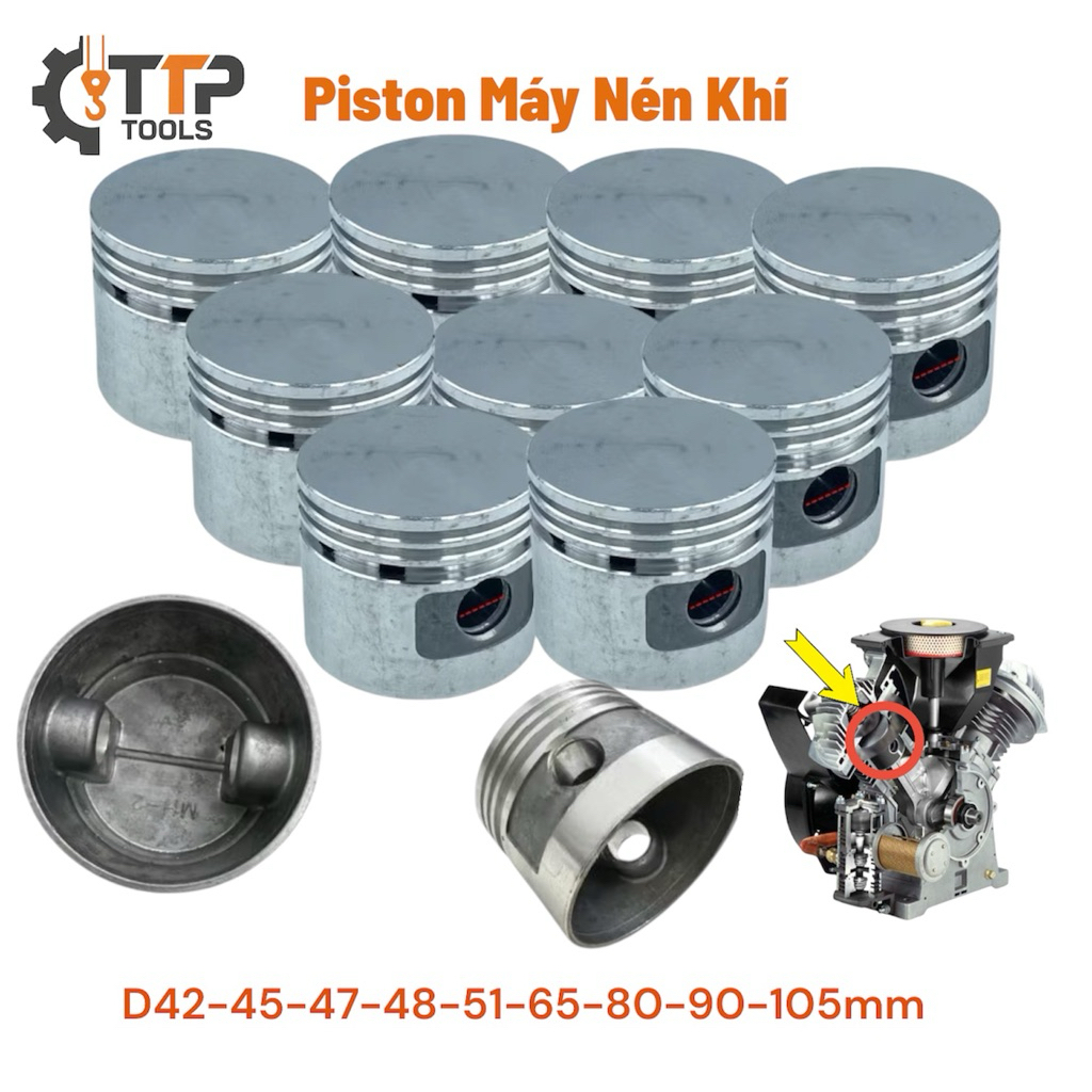 Piston Máy Nén Khí Pittong Size D42-45-47-48-51-65-80-90-105mm