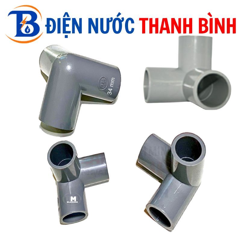 Co Góc- Co 3 Nhánh Size 21-27-34 U-Pvc NHỰA BÌNH MINH.