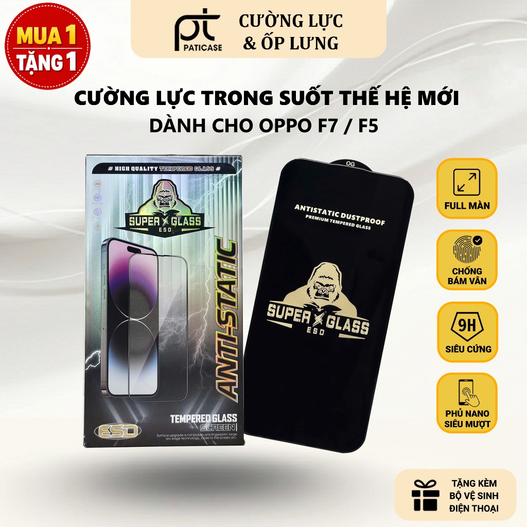 [MUA 1 TẶNG 1] Cường lực Oppo F5 / F7 / F5 Youth Paticase full màn | Miếng dán bảo vệ màn hình cho O