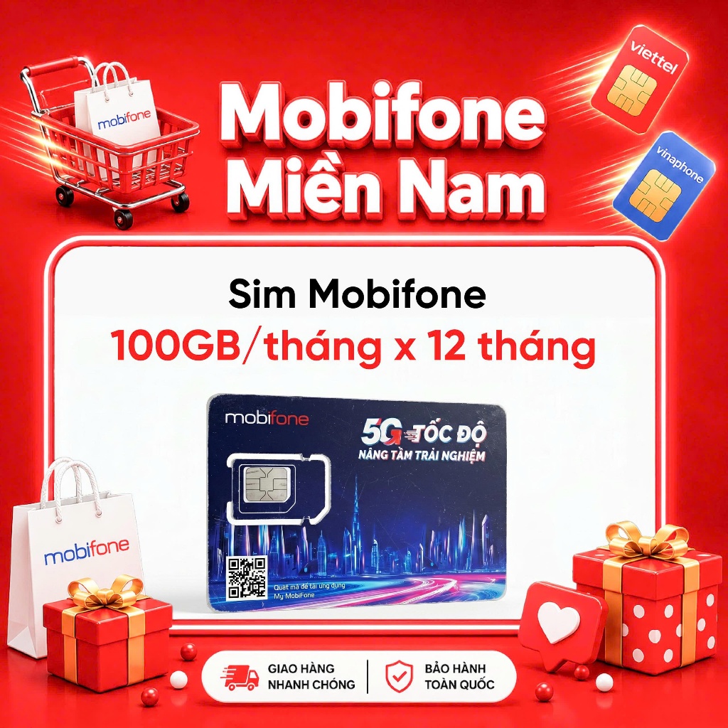 [Trọn gói 12 tháng] Sim 5 Mobifone trọn gói 12 tháng MDT150, MDT50, MDT255, 100GB/tháng, 3GB/ngày mu