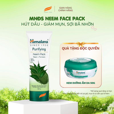 [DEAL 1 TẶNG 1] Mặt nạ đất sét neem Himalaya Neem Face Pack 100ml TẶNG Kem dưỡng ẩm 50g