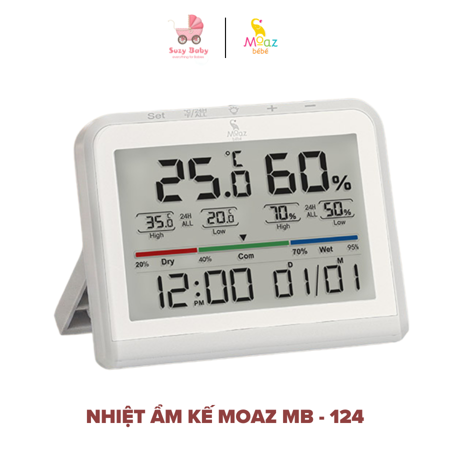 Nhiệt kế đo độ ẩm và nhiệt độ Moaz Bebe- mb027, MB 124, Suzy baby
