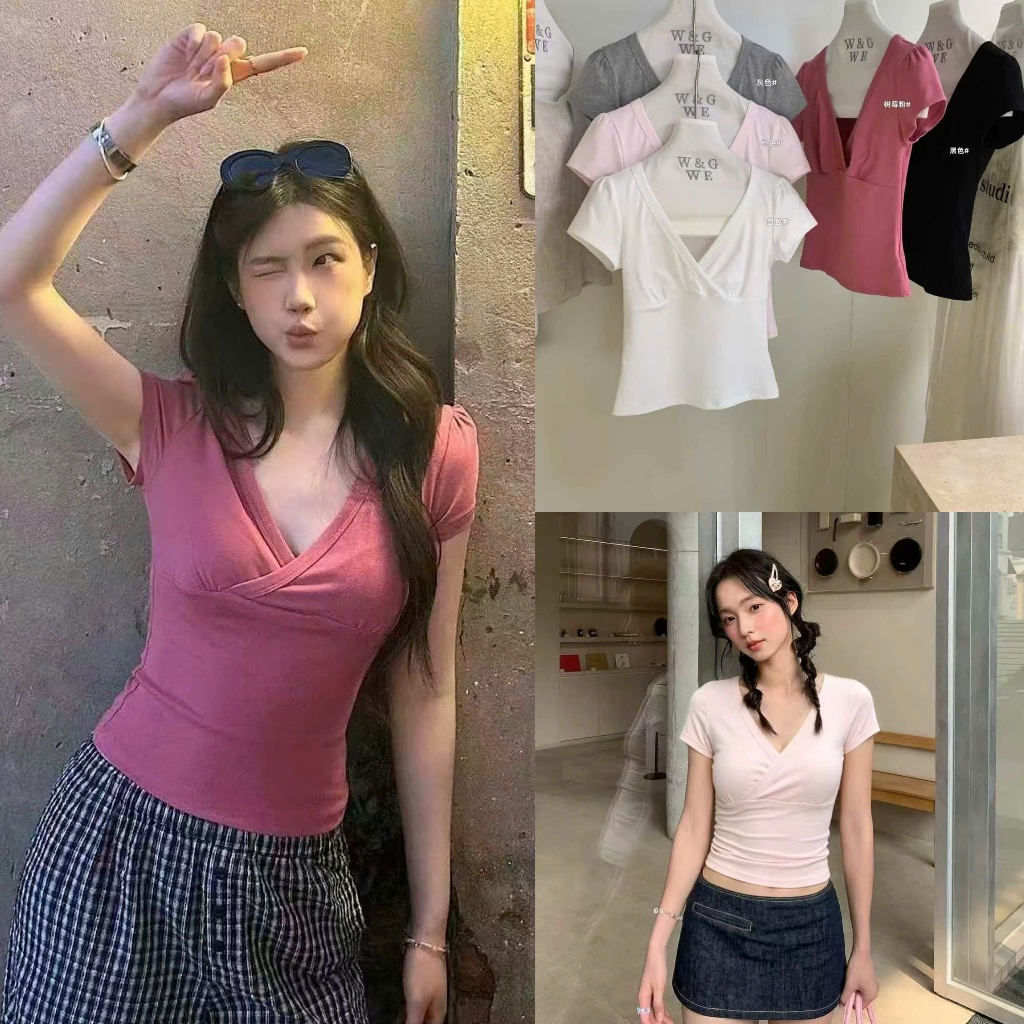 𝐍𝐠𝐨𝐜𝐚𝐧𝐡𝟔𝟗𝟓𝟗 WGWE A881 Áo thun ngắn tay mã #9773 phong cách basic tiểu thư mùa hè NEW Ord