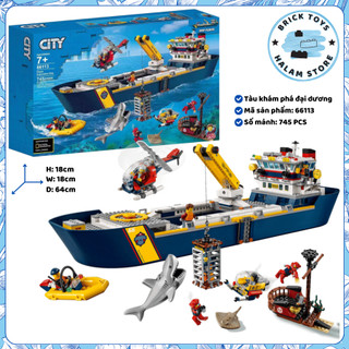 [Có sẵn] Mô hình sưu tầm mô phỏng City Tàu Khám Phá Đại Dương mã 66113 có thể lắp ráp
