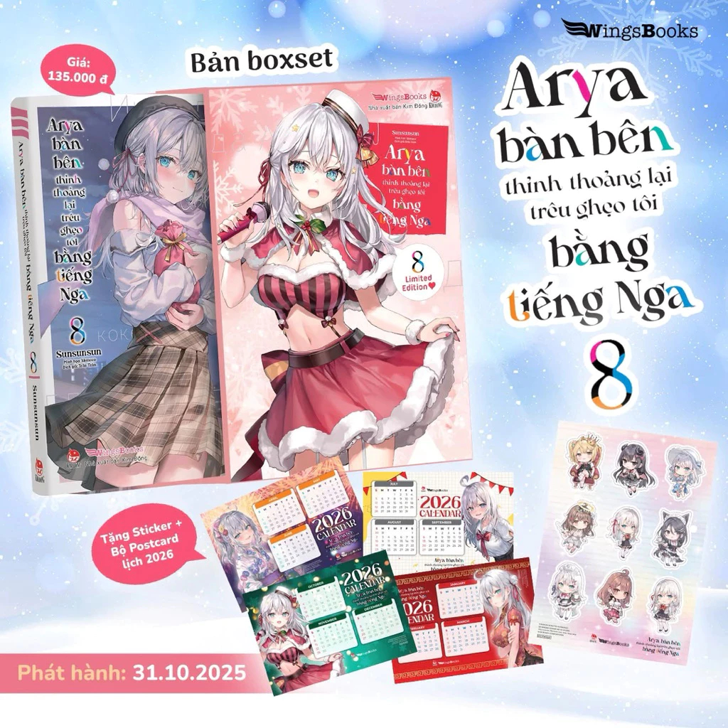 Sách - Arya Bàn Bên Thỉnh Thoảng Lại Trêu Ghẹo Tôi Bằng Tiếng Nga tập 8 bản box set