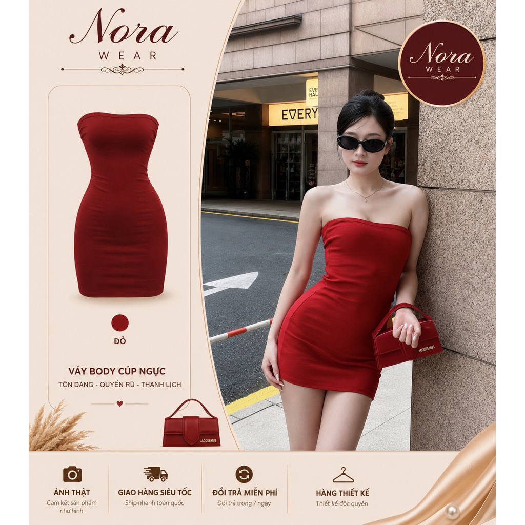NORA WEAR – Váy Body Cúp Ngực Quyến Rũ Thanh Lịch