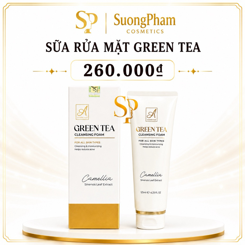 SỮA RỬA MẶT GREEN TEA  A COSMETICS MỚI 2025