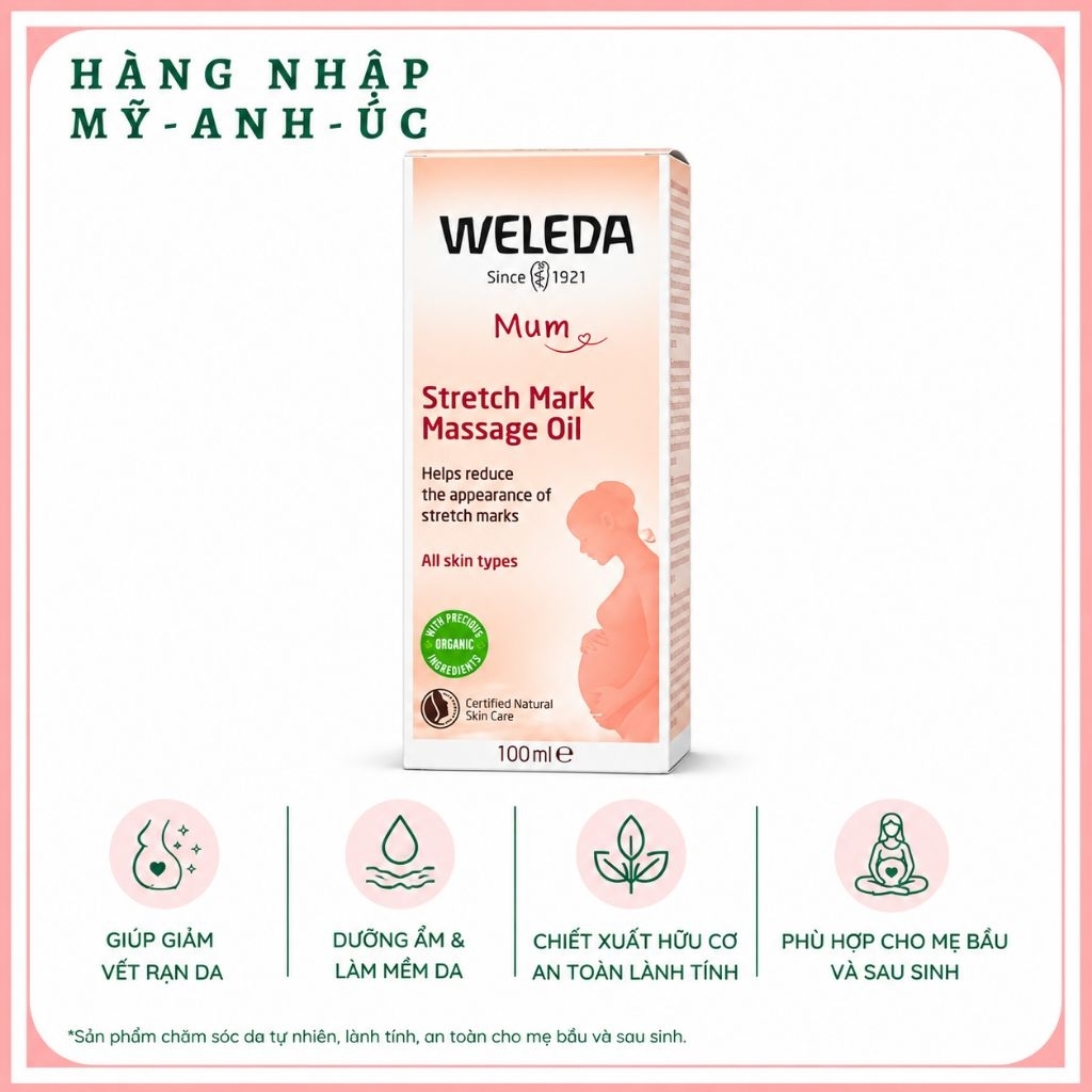 Weleda Mother Stretch Mark Massage Oil 100ml Anh Quốc