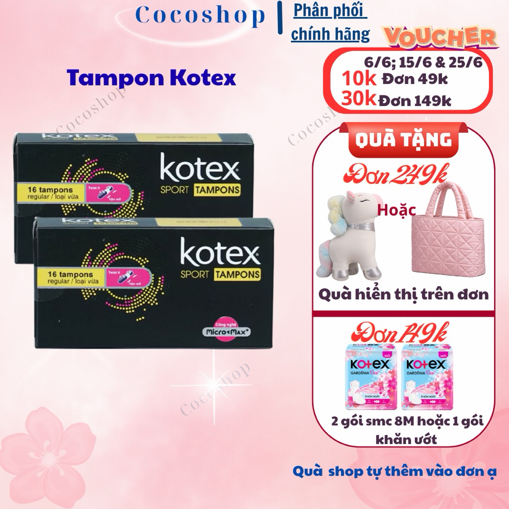 Băng vệ sinh Kotex Sport Tampon loại vừa 16 cái