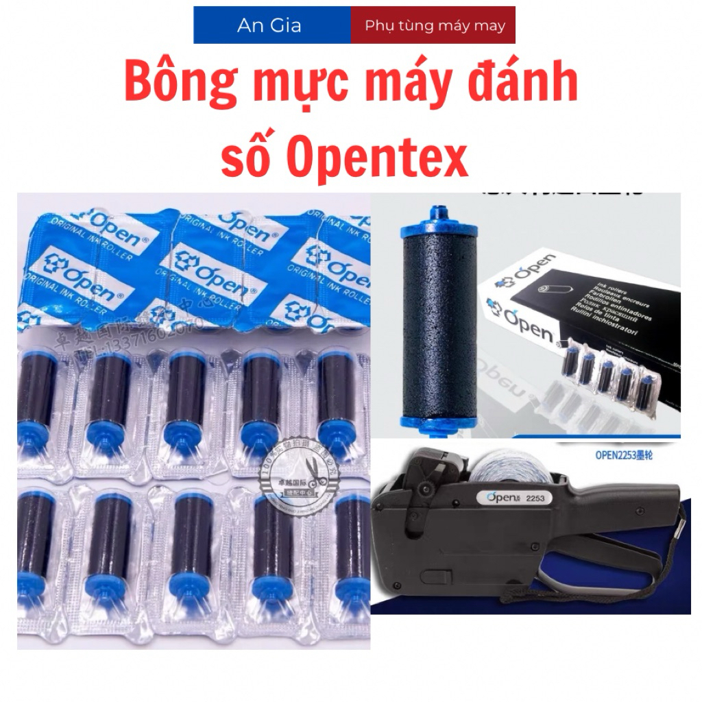 Mực Bông mực con lăn mực Máy Đánh Số vỉ 5 viên Open Textile, Ink Roller Labeller Open Textile