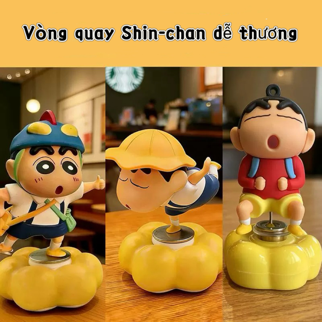 Mô hình xoay Shin - Cậu bé bút chì 2026 | Figure decor bàn làm việc xoay 360 độ