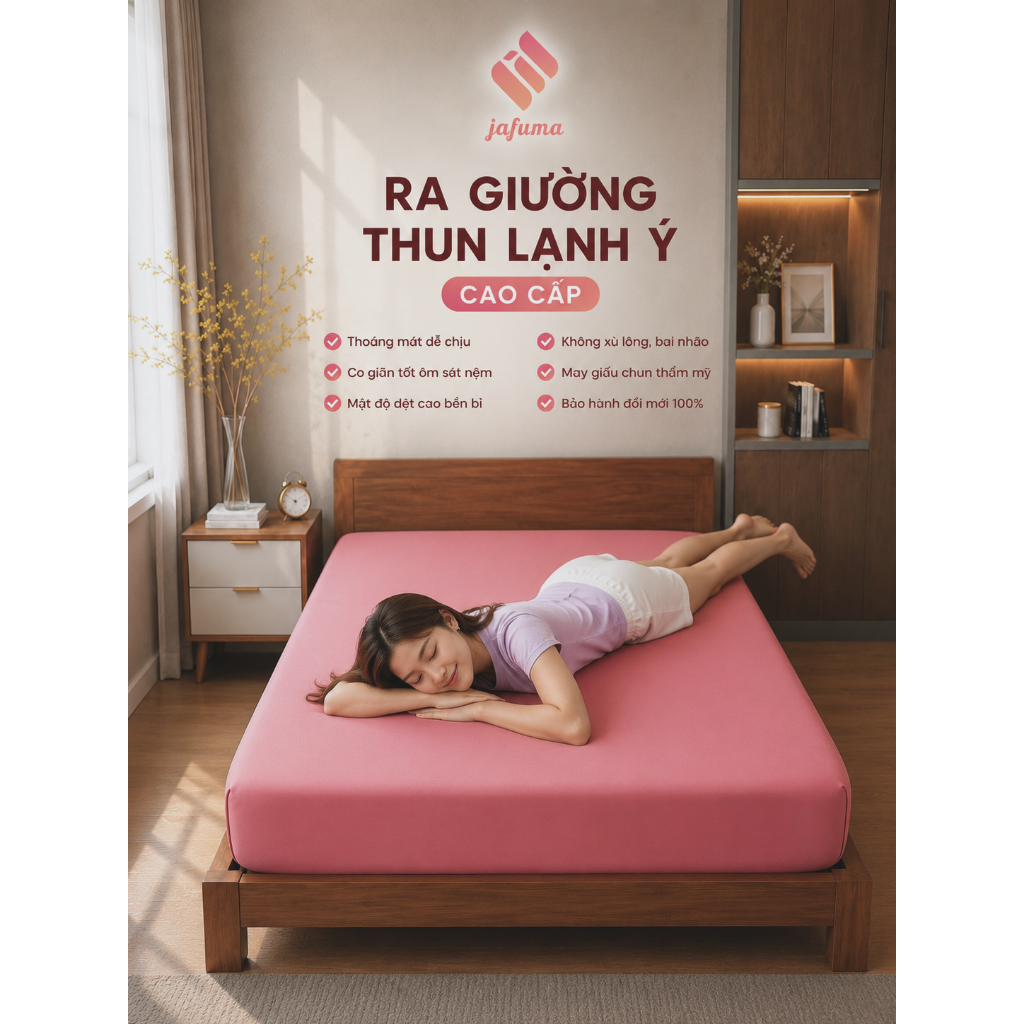 Ra giường thun lạnh Ý JAFUMA Thoáng mát, bền bỉ | 1m 1m2 1m4 1m6 1m8 2m 2m2 | Ra nệm thun lạnh