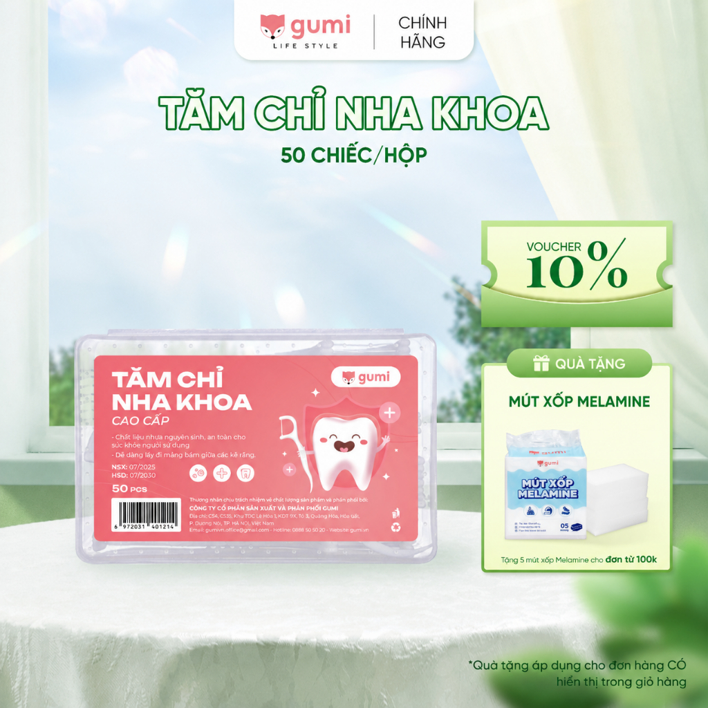 Tăm Chỉ Nha Khoa GUMI, Combo 12 Hộp 600 Chiếc 2 Đầu Sợi Chỉ Mảnh, Chỉ Nha Khoa…