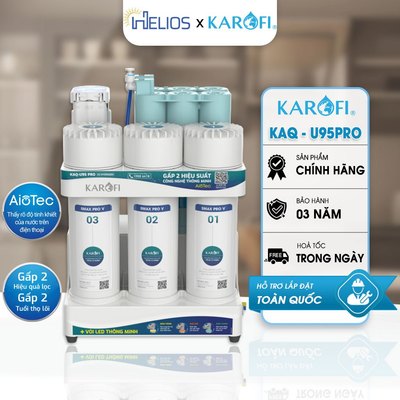 (QUÀ TẶNG) Máy Lọc Nước Để Gầm Karofi KAQ-U95 Pro 10 Lõi Smax Thông Minh AIOTEC - Hàng Chính Hãng