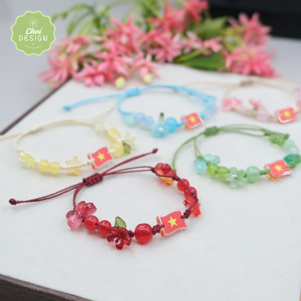 Vòng tay cờ đỏ sao vàng đủ màu, Vòng tay cờ Việt Nam | Made by Choi | Vòng tay quốc kỳ Việt Nam