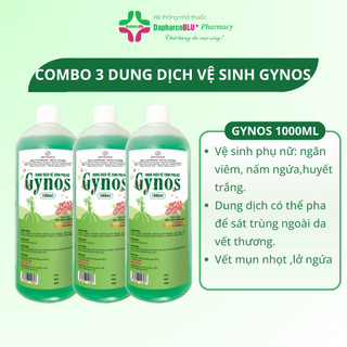 Dung dịch vệ sinh phụ nữ Gynos chai 1000ml Dapharco Blu