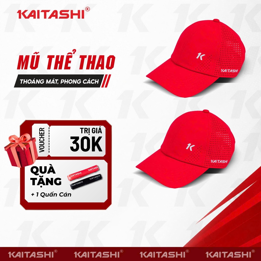 MŨ THỂ THAO KAITASHI NAM NỮ, NÓN CHE NẮNG THOÁNG KHÍ, NHẸ, THẤM HÚT MỒ HÔI PHONG CÁCH NĂNG ĐỘNG