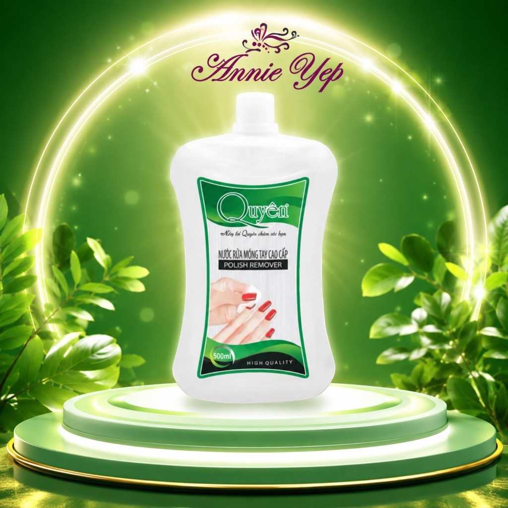 Nước Rửa Móng Tay Quyên Tẩy Sạch Nhanh Chóng Axeton 500ml (NA1439)