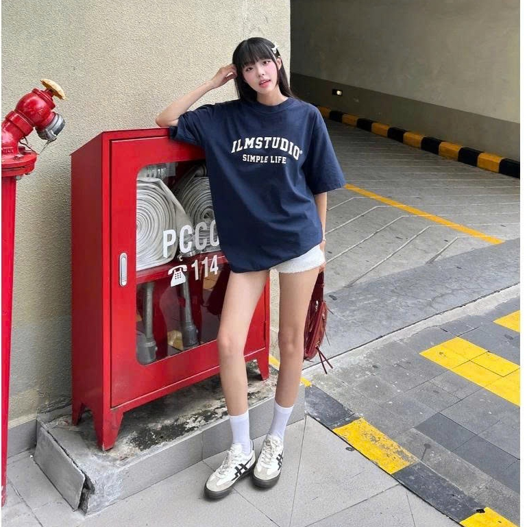 Áo Thun Nam Nữ ILMSTUDIO Simple Life Retro - Áo Phông Oversize Streetwear Đen/Navy