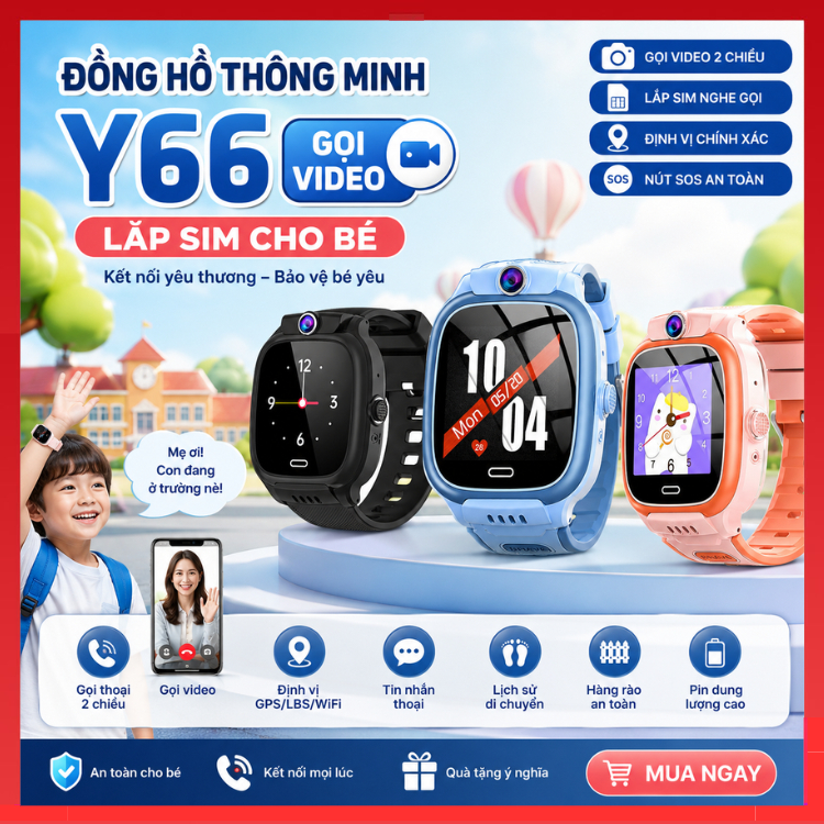 Đồng Hồ Định Vị Thông Minh Y66 / P60 / Y36 Gọi Video 2 Chiều , Đồng Hồ Cho Bé Chống Nước ,Tính Năng 