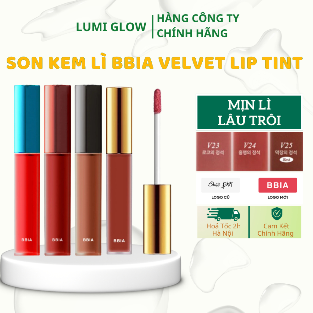 Son kem lì BBia Last Velvet Lip Tint Mịn Môi Son bbia Lâu Trôi Chuẩn Màu Chính Hãng