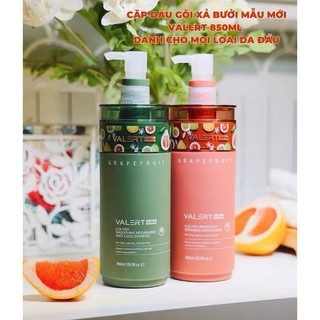 Dầu Gội Dầu Xả Bưởi Mẫu Mới VALERT GRAPEFRUIT 850ML Phục Hồi, Chống Rụng Kích Mọc Tóc