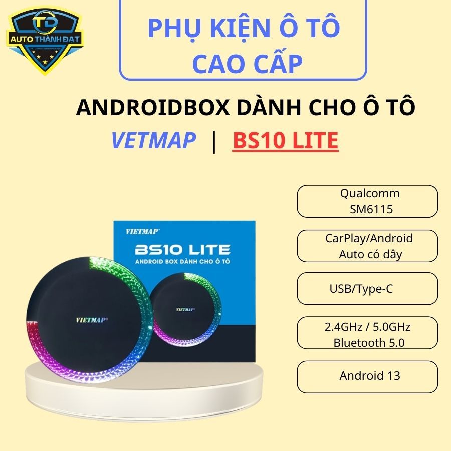 VIETMAP BS10 LITE Android Box NHỎ GỌN MẠNH MẼ , Tặng Vietmap Live 36 tháng, Sim 4G
