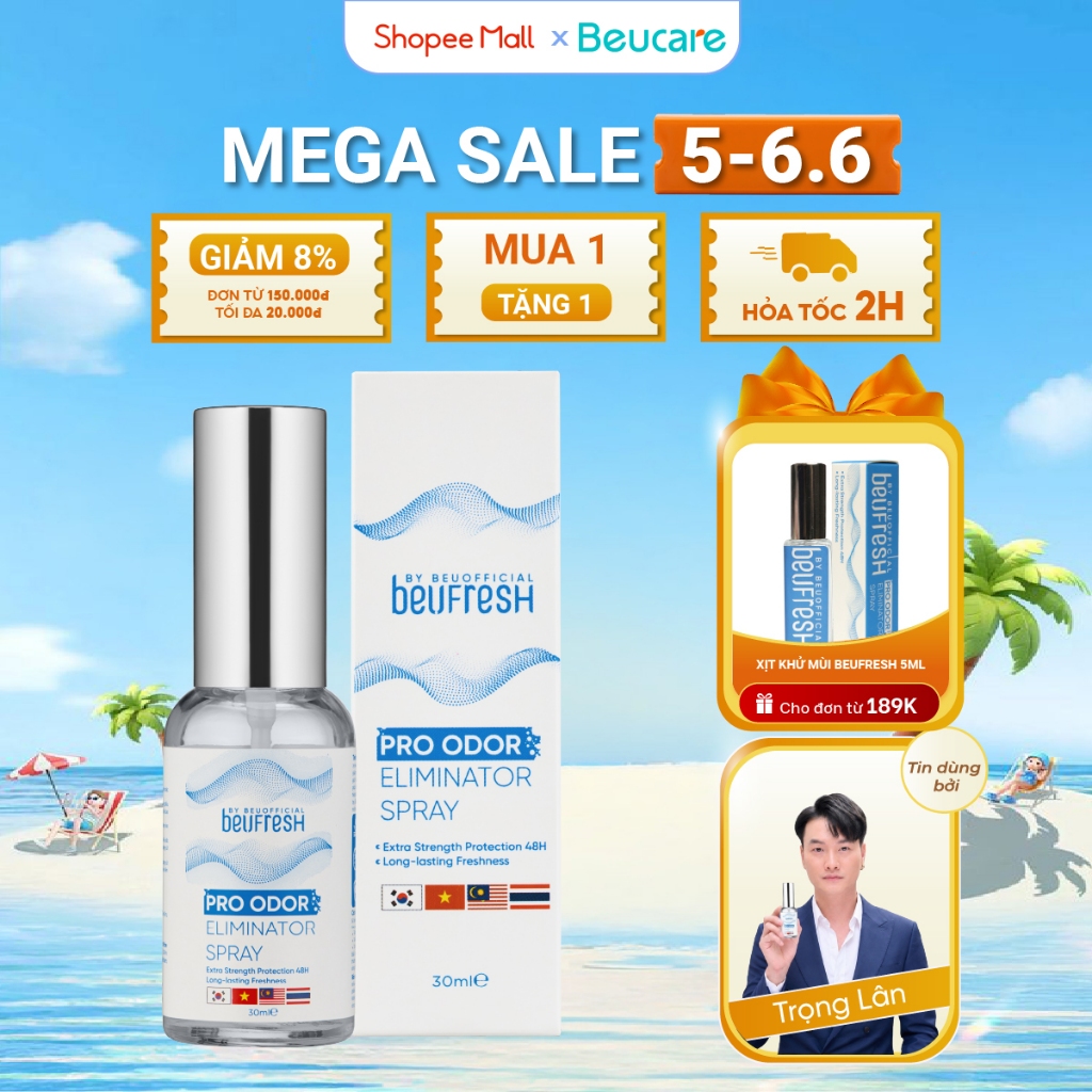 [Độc quyền Livestream] Xịt khử mùi toàn thân, lăn khử mùi BEUFRESH ngăn tiết mồ hôi, hạn chế mùi cơ 