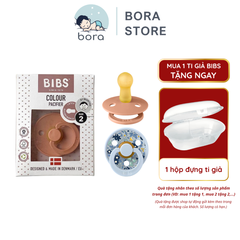 Ti giả Bibs Đan Mạch, cao su thiên nhiên, an toàn cho bé an toàn cho bé từ 0-36 tháng