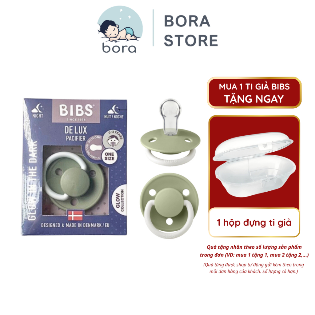 Ti giả Bibs silicon Delux 0 - 36m Đan Mạch chính hãng, mềm an toàn cho bé
