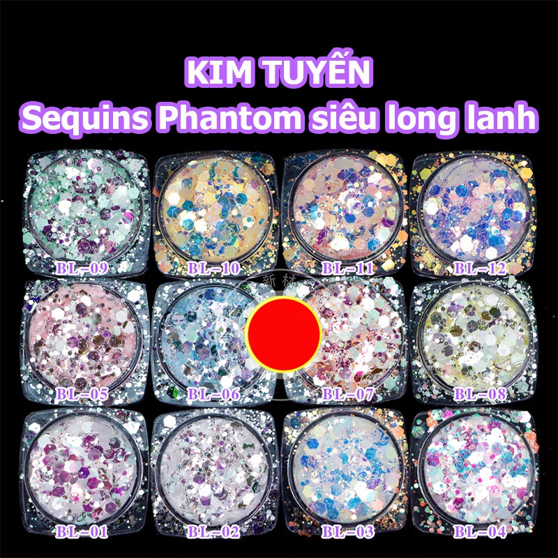 Kim tuyến Sequins nhập khẩu siêu Flash mã BL