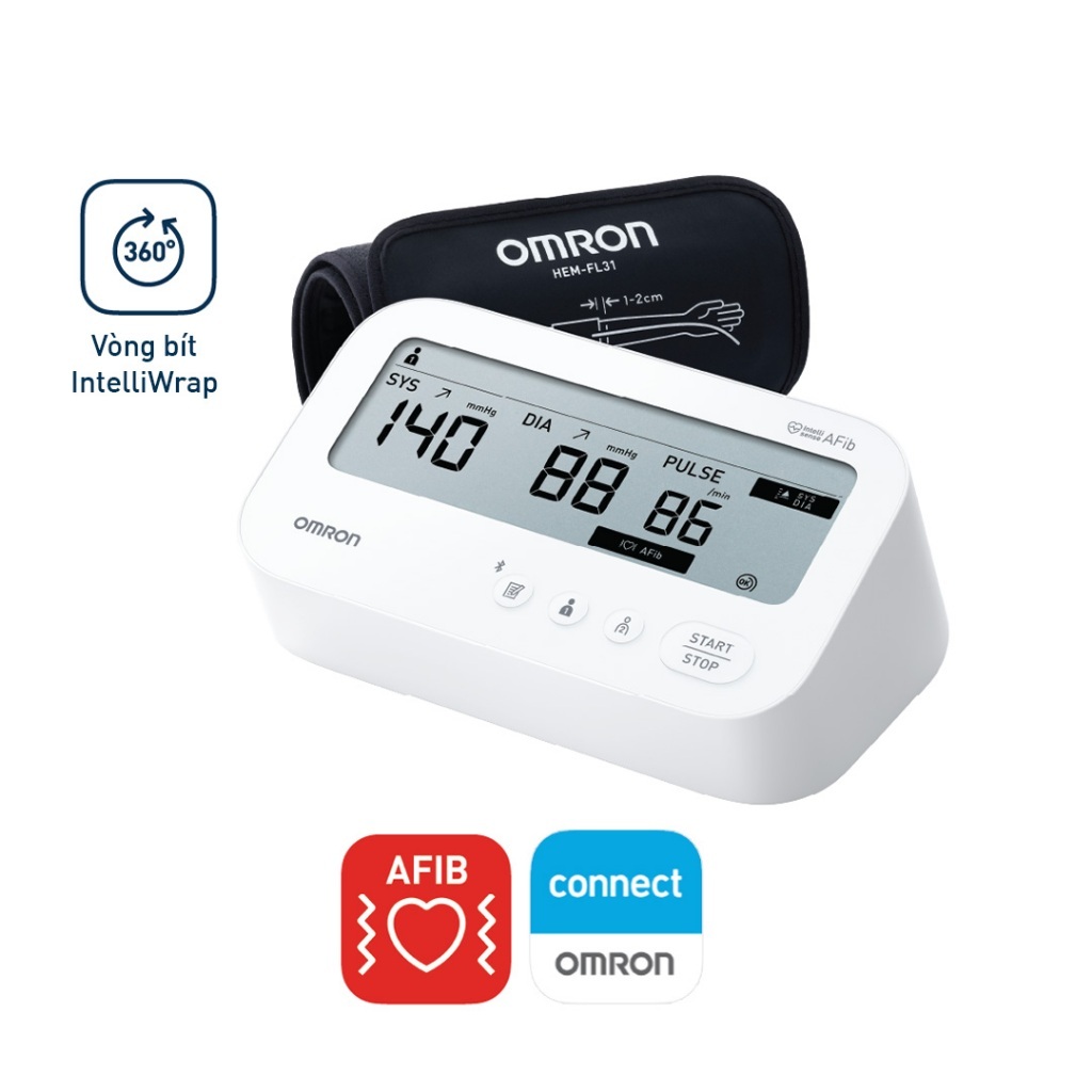 Máy đo huyết áp bắp tay tự động OMRON HEM-7156/JEM-7156T vòng bít xoay 360 độ ôm sát MEDICAL