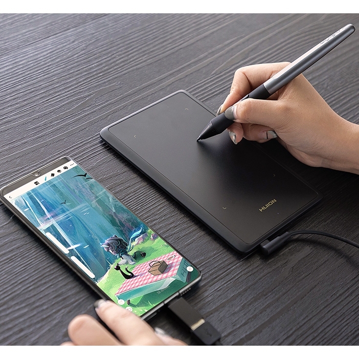 Máy Tính Bảng Vẽ Kỹ Thuật Số Huion H420X Máy Tính Bảng Ghi Chú Dạy Học Vẽ Tranh Bút Cảm Ứng 8K