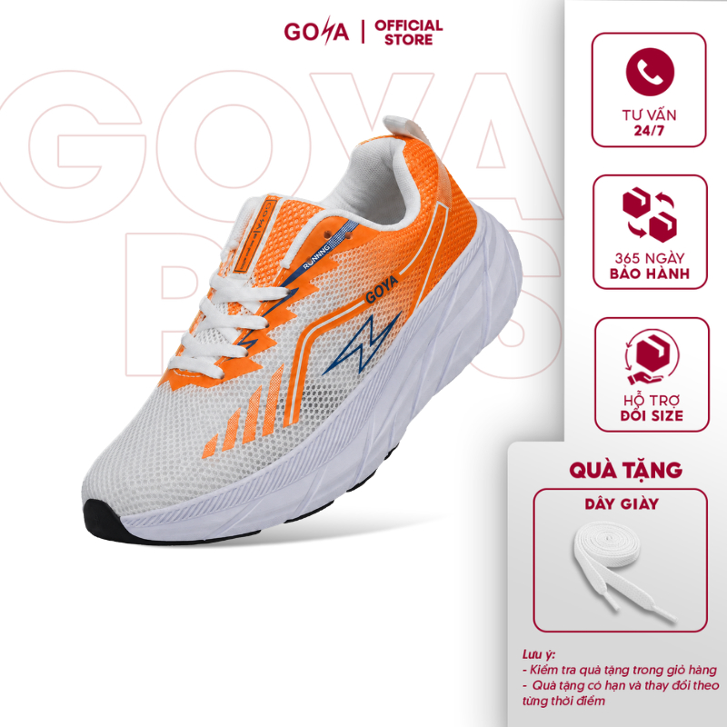 Giày thể thao chạy bộ nam nữ Goya Training Plus 2026 màu trắng vàng V1 chạy bộ & tập gym bền bỉ