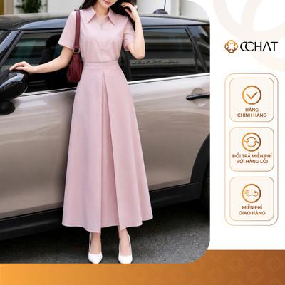 Set Đồ Nữ 𝐂𝐂𝐇𝐀𝐓 Áo Cổ Đức Chân Váy Dáng Xòe Horum Chất Liệu Cao Cấp Mềm Mịn 16BNV2024XT