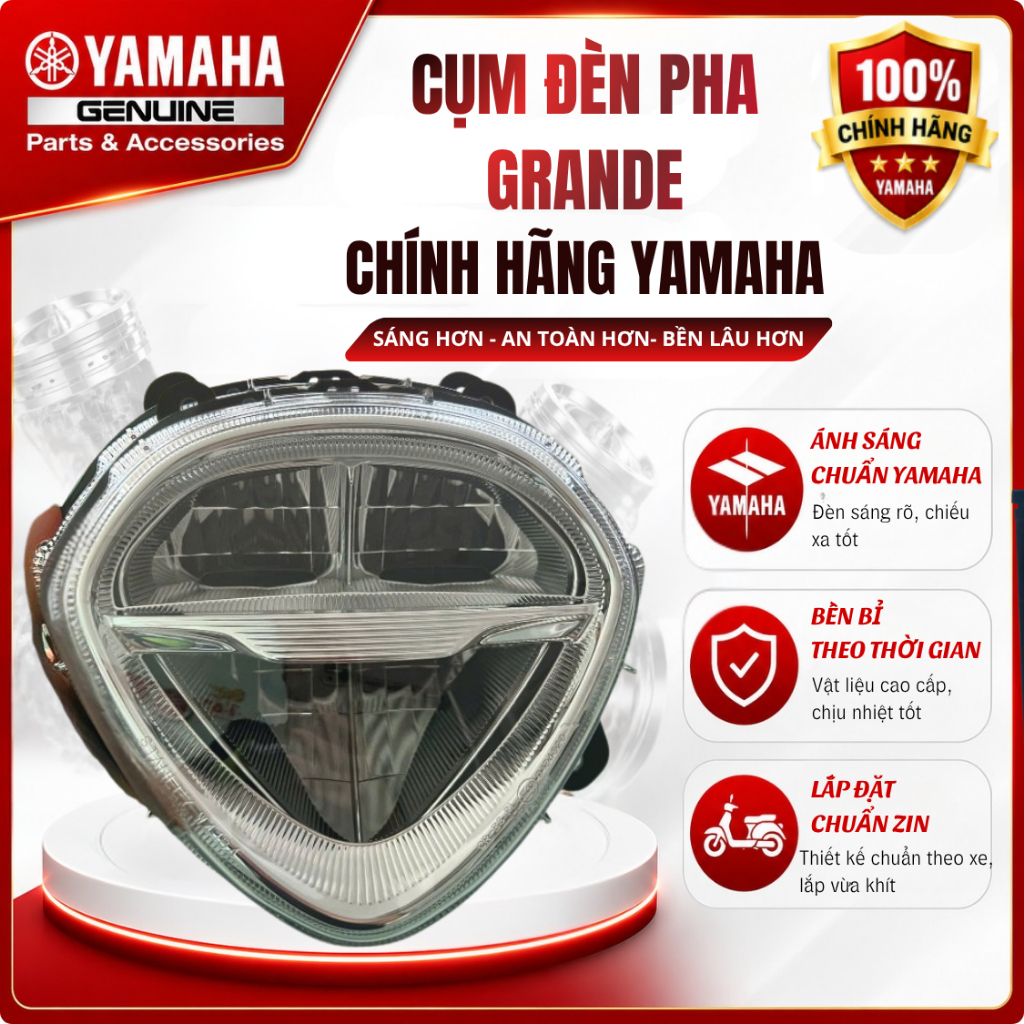 Cụm đèn pha Grande chính hãng Yamaha  xe Grande từ đời 2018 đến nay