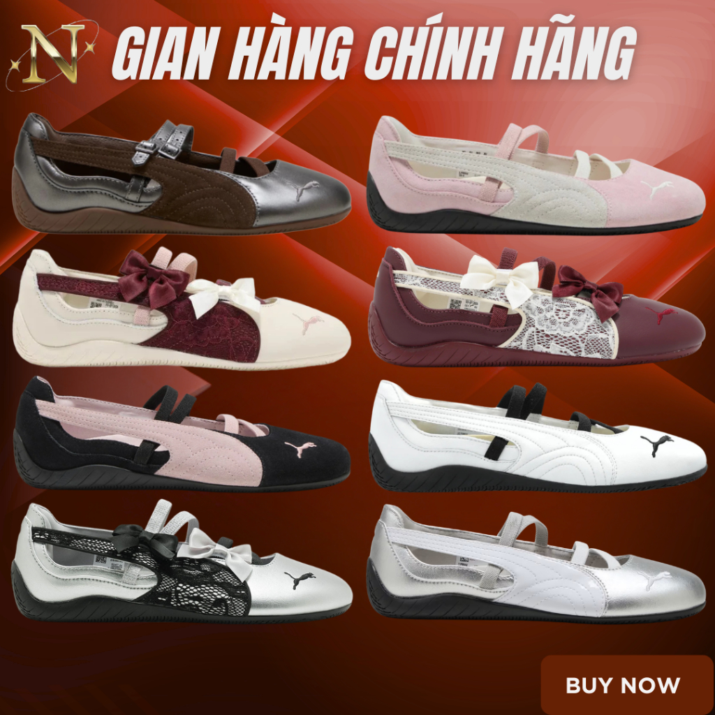 [𝙎𝘼𝙇𝙀 Chính Hãng] Giày Puma Speedcat Ballet Lace Ruby Basic Nữ AUTHENTIC