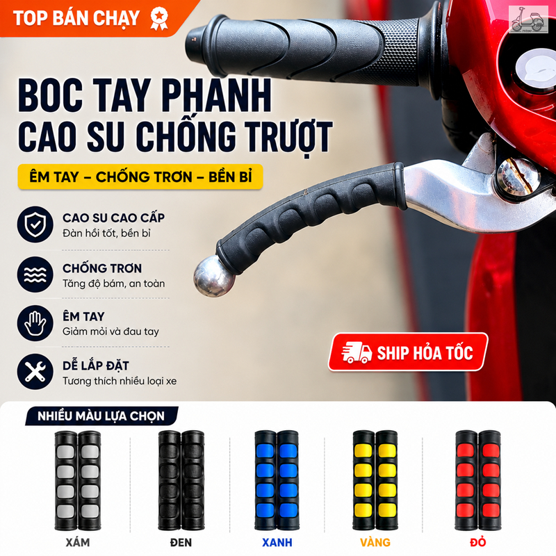[1 Cặp] Cao Su Bọc Tay Phanh Cho Xe Máy