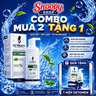 [Mua 2 Tặng 1] Dung Dịch Vệ Sinh Nam Giới Detomen Bọt Vệ Sinh Nam Ngăn Ngừa Hạt Ngọc Kháng Khuẩn Hương Bạc Hà 100ml