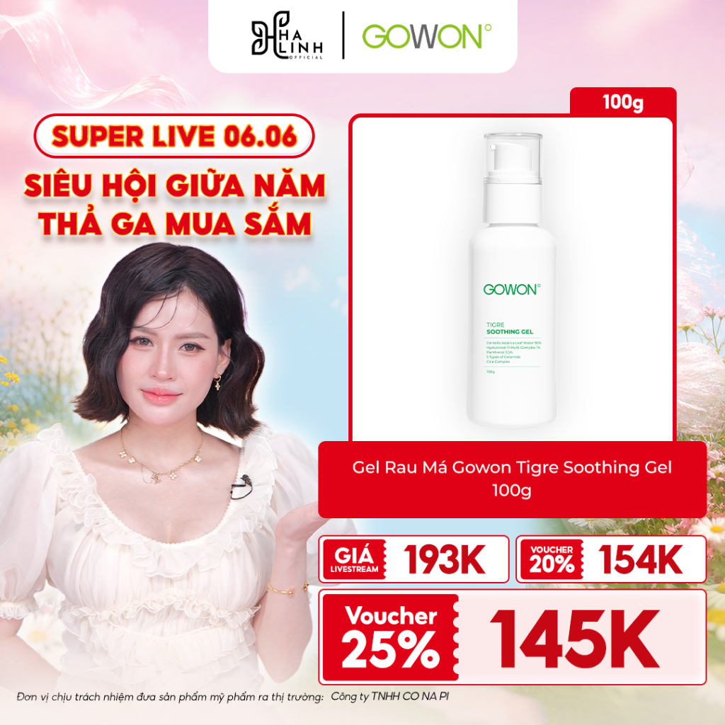 [Võ Hà Linh x GOWON] Gel Rau Má Gowon Tigre Soothing Gel 100g