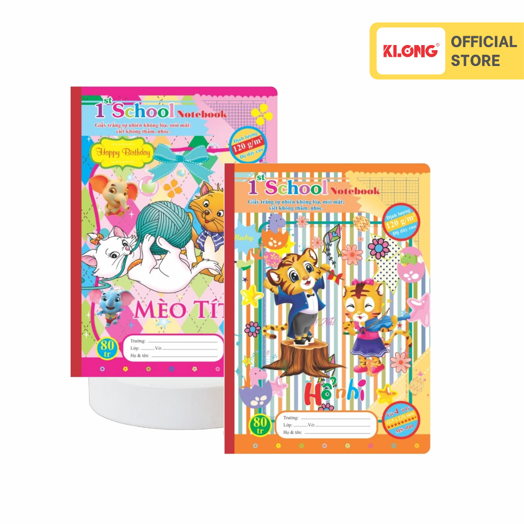 Vở 4 ô ly 1st School KLONG B5- 80 trang 120/76; MS: 040
