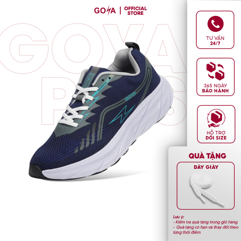 Giày thể thao chạy bộ nam nữ Goya Training Plus 2026 màu xanh đen - Công nghệ EVA Foam cực êm ái