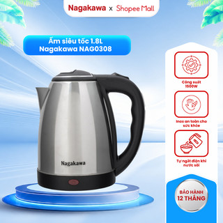 Ấm siêu tốc nagakawa nag0308 1.8l bảo hành 12 tháng
