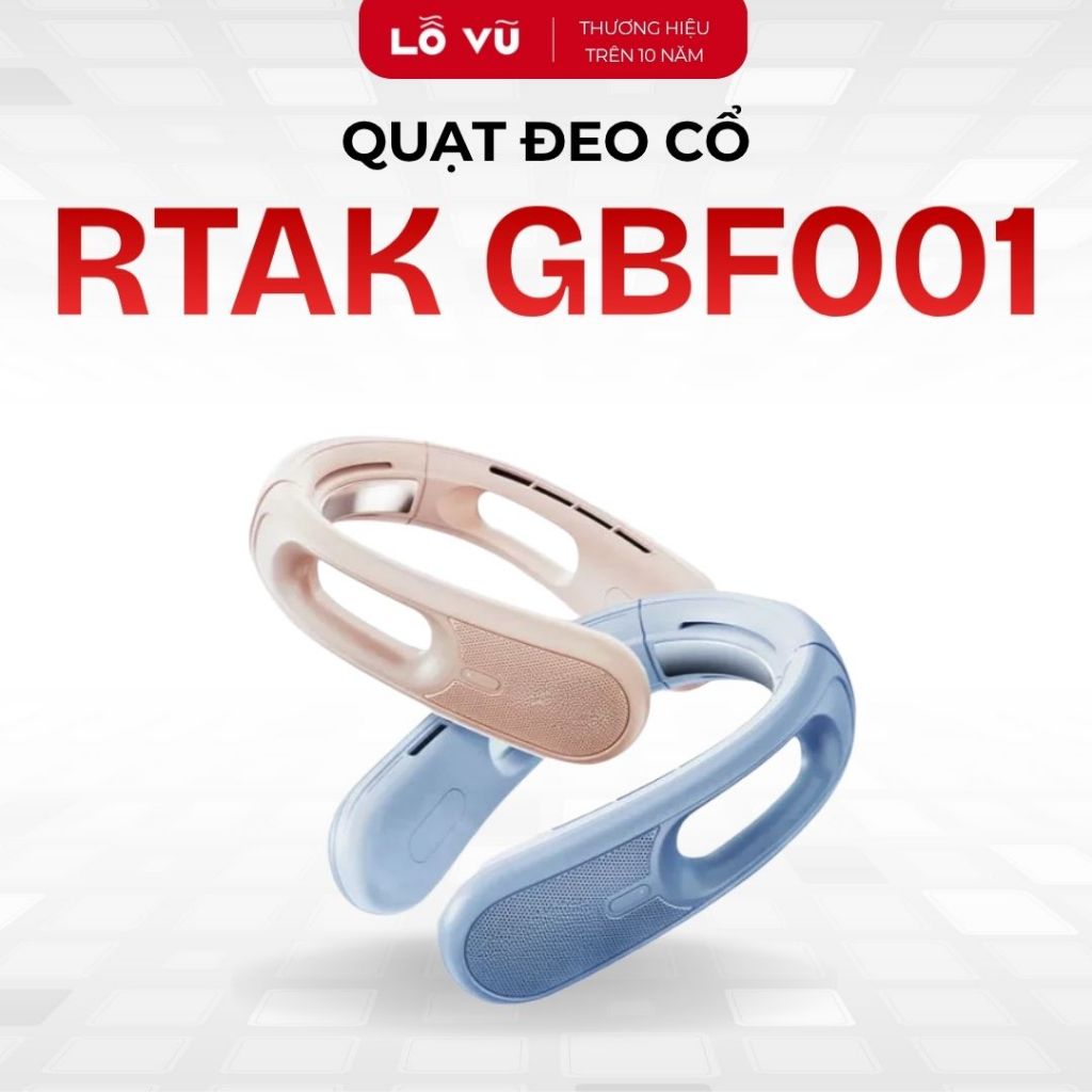Quạt Đeo Cổ RTAK GBF001 Ice Breeze, Pin 4000mAh, 3 Tốc Độ Gió, Dùng 3 - 10 Giờ, Sạc Type-C - levu01, vuabanlo