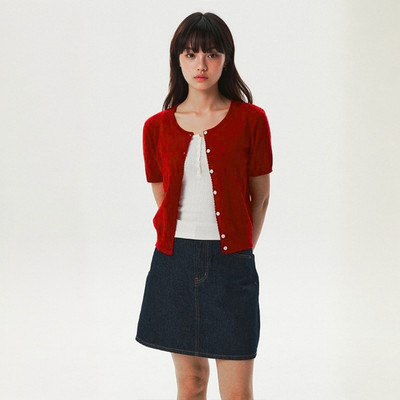 Áo Cardigan WHO.A.U Punching Skashi Short Sleeve Cardigan_WHCKG2522F