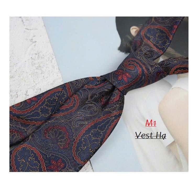 Cà Vạt Carvat Nhà Vest Hạ Sẵn 3 Màu Cho Khách Lựa Chọn Sọc Chéo Chấm Bi