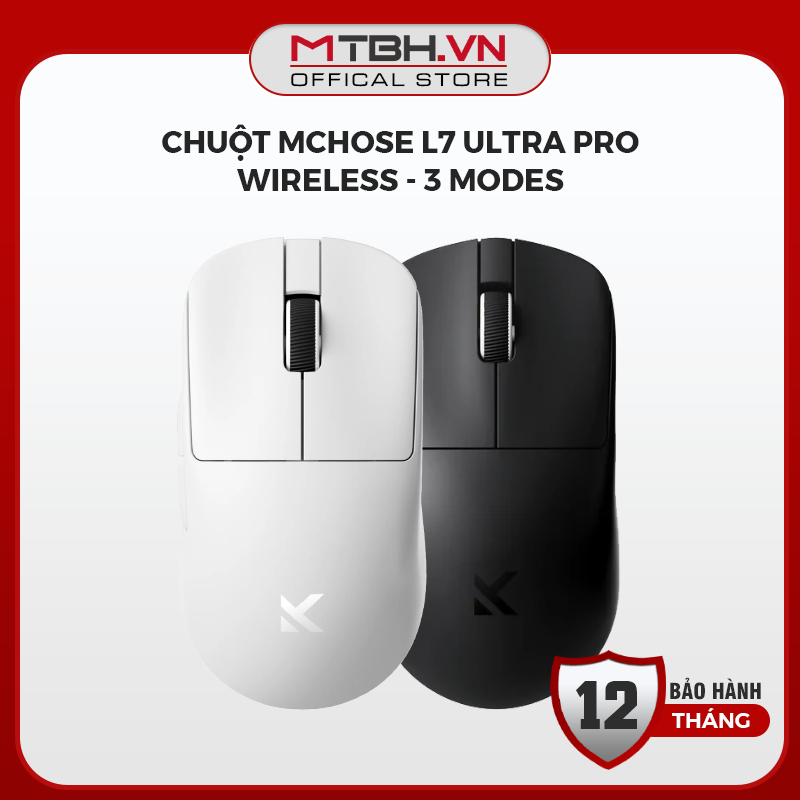 Chuột Gaming Không Dây MCHOSE L7 Ultra Pro - 3 Chế Độ Kết Nối, Cảm Biến Cao Cấp Siêu Nhẹ